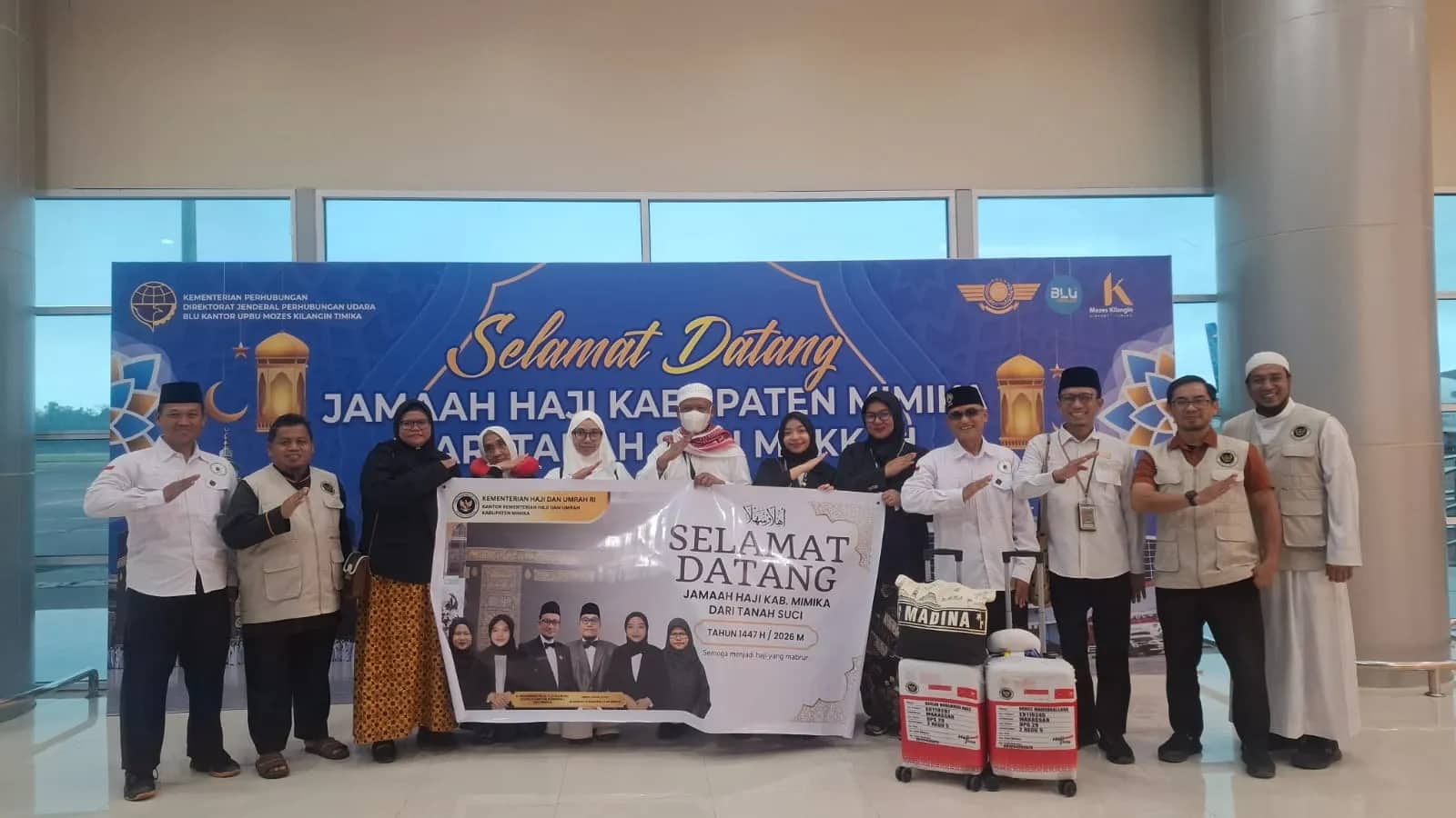 Ilustrasi berita Mimika: Rombongan Pertama Jemaah Haji Asal Mimika Tiba di Bandara Mozes Kilangin