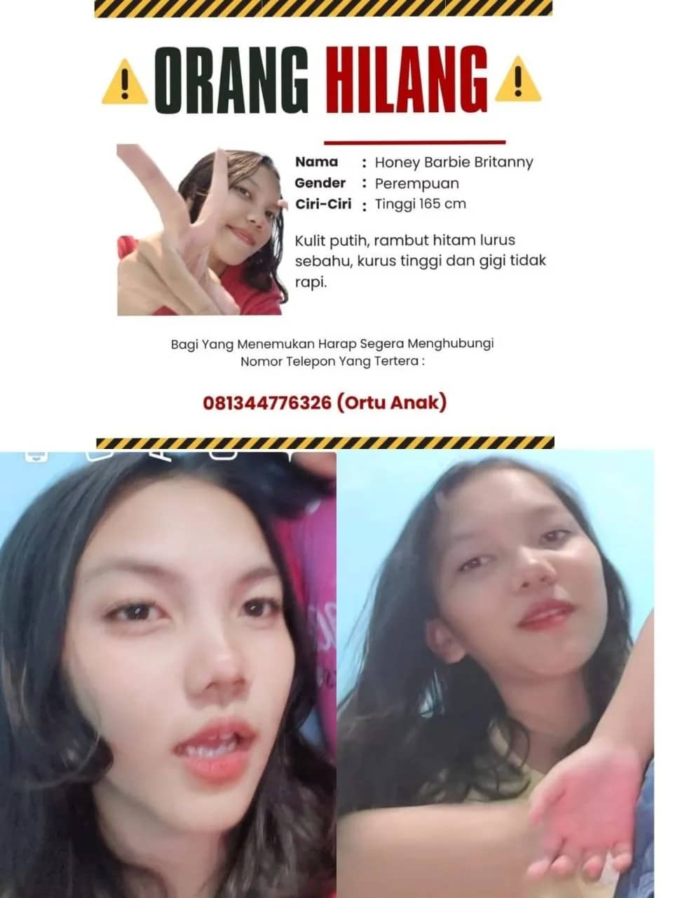 Ilustrasi berita Mimika: Dua Hari Tak Pulang, Keluarga Minta Bantuan Warga Timika Cari Keberadaan Honey Barbie Britanny