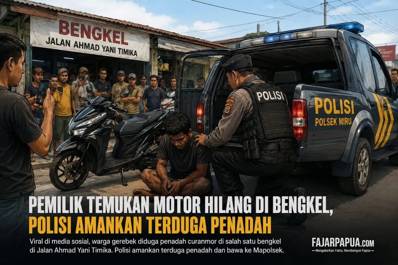Ilustrasi berita Mimika: Viral di Medsos, Pemilik Temukan Sepeda Motor yang Hilang di Bengkel, Polsek Mimika Baru Amankan Terduga Penadah
