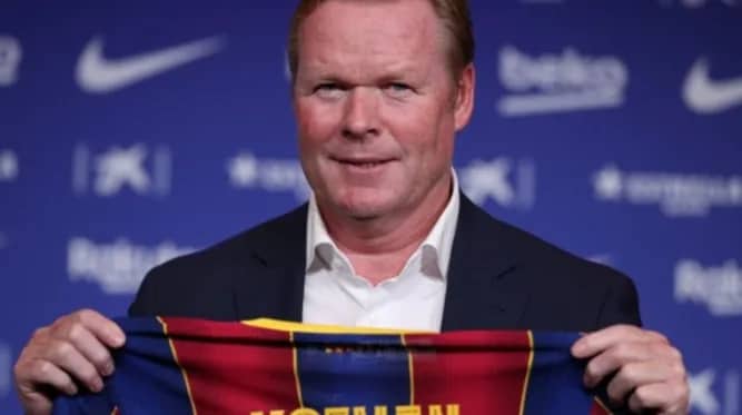 Ilustrasi berita Olahraga: Barcelona Awali Musim Terburuk, Koeman Terselamatkan Konflik Internal