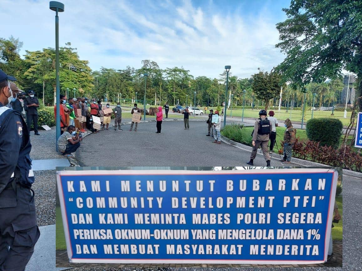 Ilustrasi berita Mimika: Flashnews: Sekelompok Warga Demo di Kuala Kencana, Tuntut Bubarkan Community Development PTFI