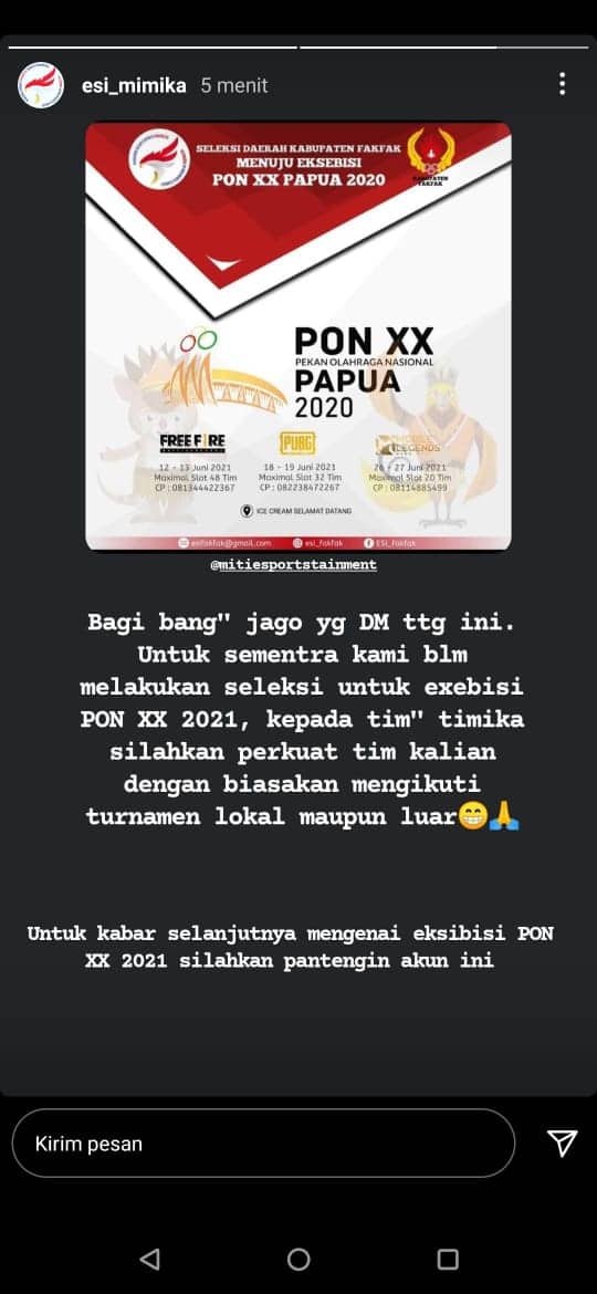 Ilustrasi berita Mimika: Unggah Kalimat yang Melecehkan dan Makian, Official Acount Instagram Pengcab ESI Mimika Tuai Kecaman Tim eSport
