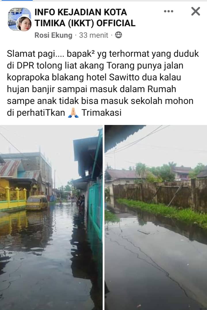 Ilustrasi berita Mimika: Jalan Tergenang Air, Warga Koperapoka Cuitkan Permintaan Tolong ke Dewan, Warganet: Makanya Jangan Pilih Dorang, Sudah Naik Lupa