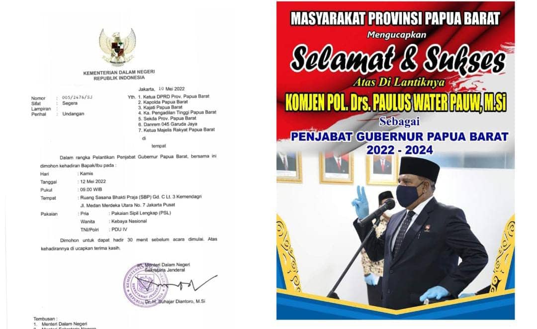 Ilustrasi berita Papua: Heboh! Sehari Jelang Akhir Jabatan Dominggus Mandacan, Beredar Undangan Pelantikan Penjabat Gubernur Papua Barat