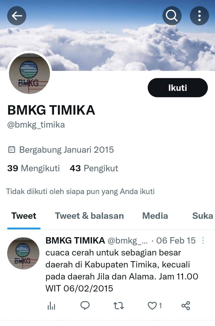 Ilustrasi berita Mimika: Timika Waspada Hujan, Begini Prakiraan Cuaca Selama 24 Jam Kedepan