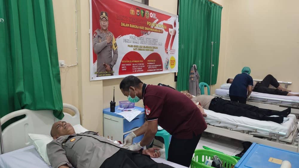 Ilustrasi berita Mimika: Jelang 77 Tahun Hari Bhayangkara, Polres Mimika Gelar Donor Darah