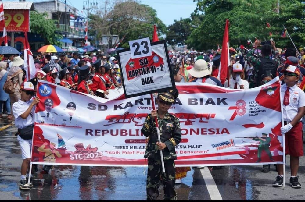 Ilustrasi berita Papua: Ribuan Anak Sekolah dari TK, SD dan SMP Ikuti Karnaval di Kabupaten Biak Numfor
