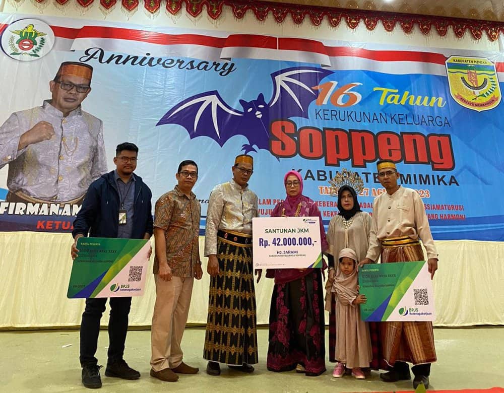 Ilustrasi berita Mimika: BPJS Ketenagakerjaan Mimika Serahkan Santunan 42 Juta pada Perayaan Hari Lahir Kerukunan Keluarga Soppeng di Timika