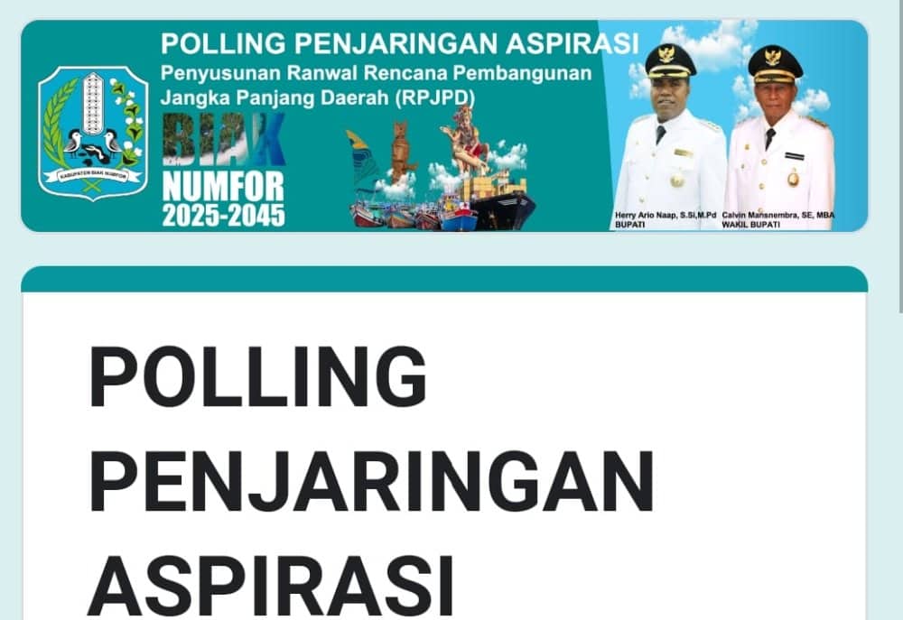 Ilustrasi berita Papua: Mulai Susun RPJPD 2025 – 2045, Pemda Biak Numfor Jaring Aspirasi Melalui Polling