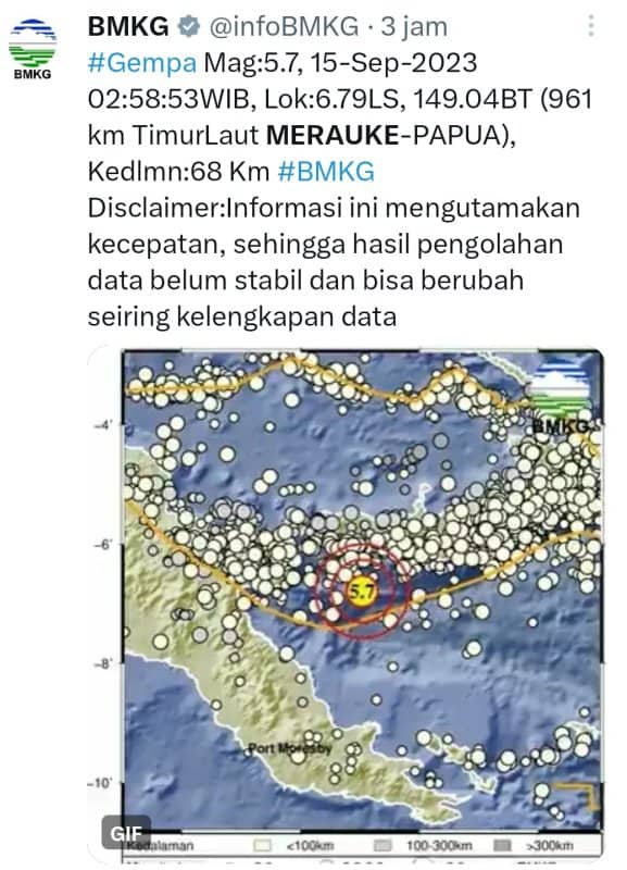 Ilustrasi berita Papua: Dinihari Tadi, Gempa 5,7 Magnitudo Buat Panik Warga Merauke