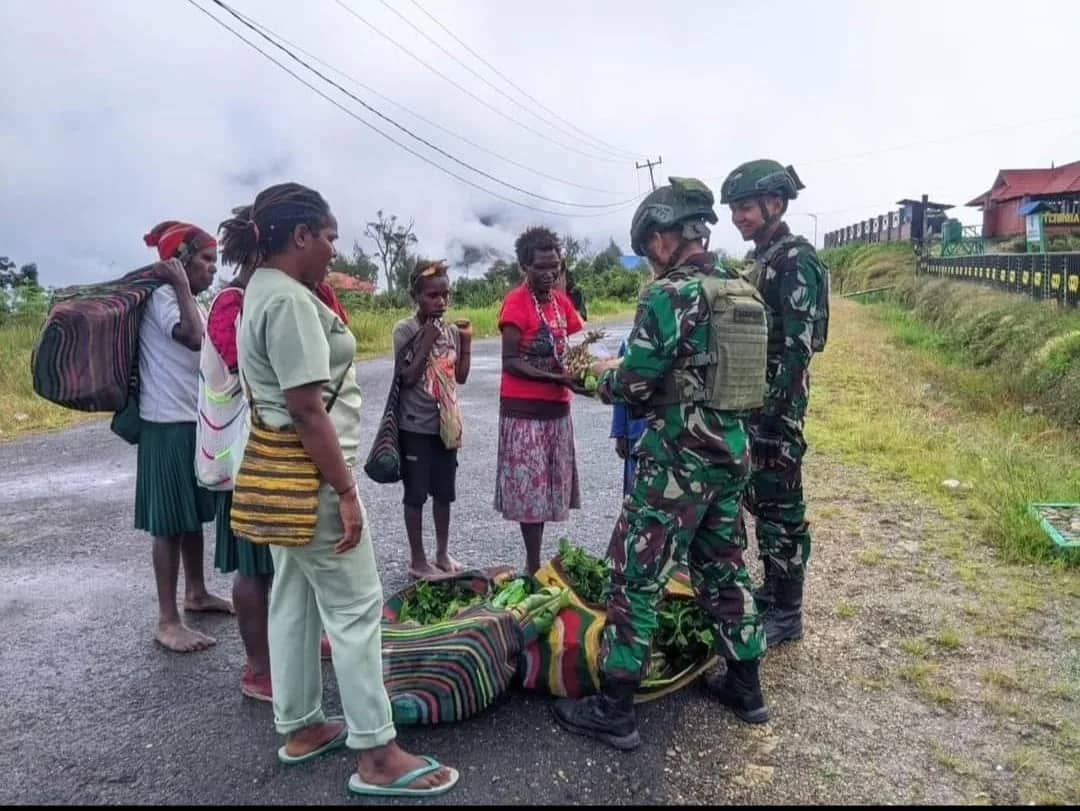 Ilustrasi berita Papua: Program ROSITA Mama Papua Pos Koper Satgas Yonif 509 Kostrad Bantu Perekonomian Warga