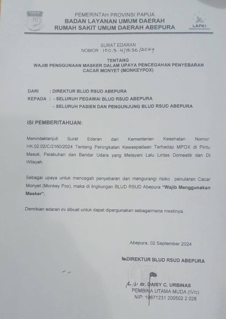 Ilustrasi berita JAYAPURA: Kasus Cacar Monyet Diduga Masuk Papua, Dinkes Kota Jayapura Umumkan Hasil Pemeriksaan Labkesmas Darah Pasien