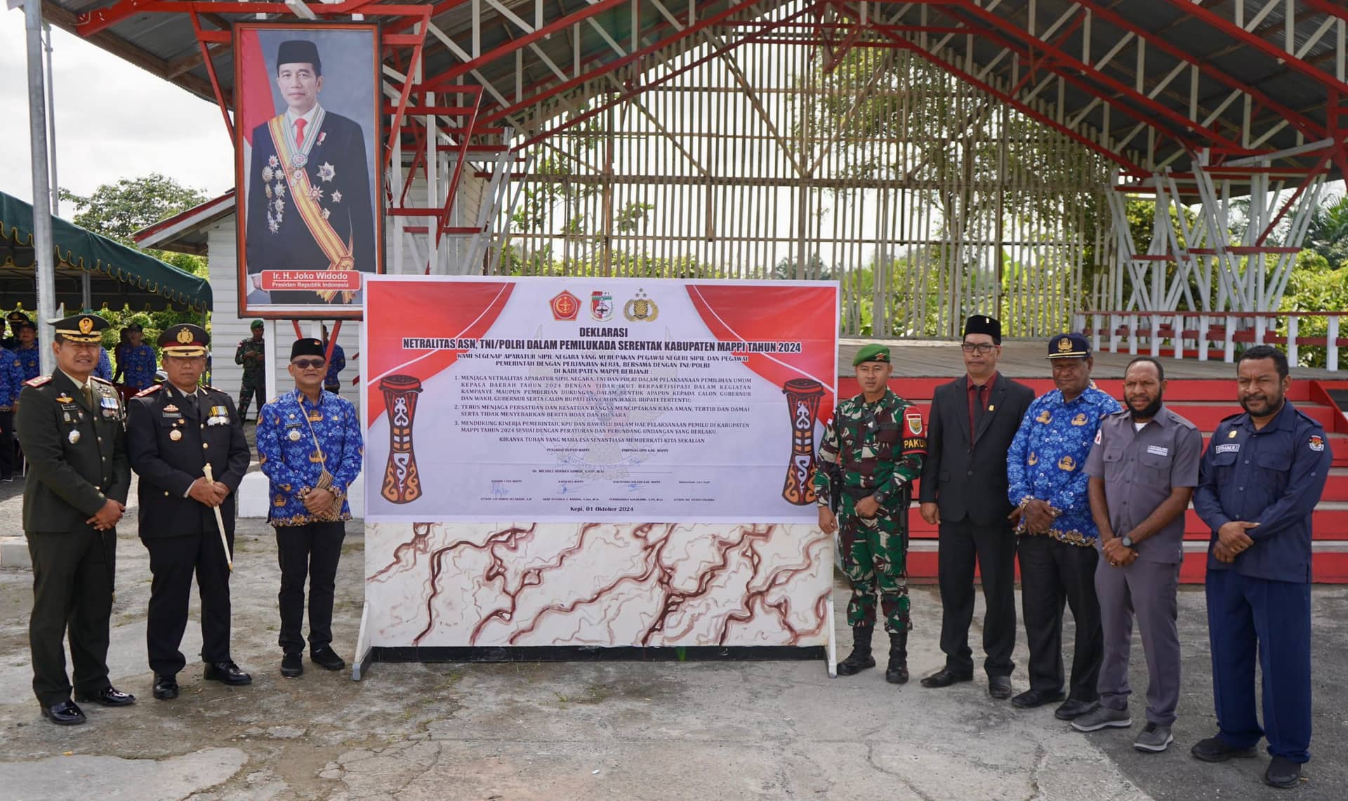 Ilustrasi berita Papua: Jelang Pilkada 2024, Penjabat Bupati Mappi Pimpin Penandatangan Deklarasi Netralitas ASN dan TNI/POLRI
