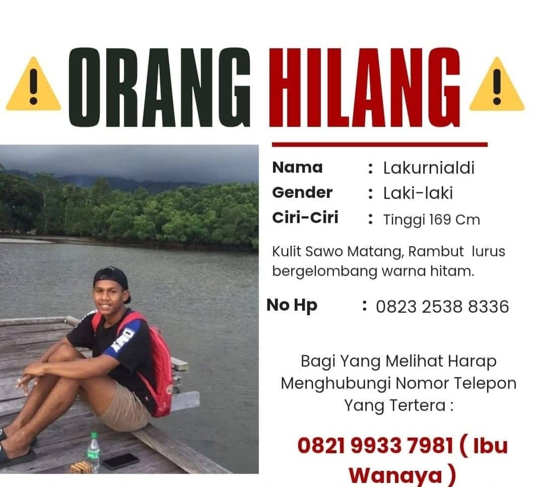 Ilustrasi berita JAYAPURA: Pemuda di Abepantai Dilaporkan Hilang, Keluarga Minta Bantuan Masyarakat