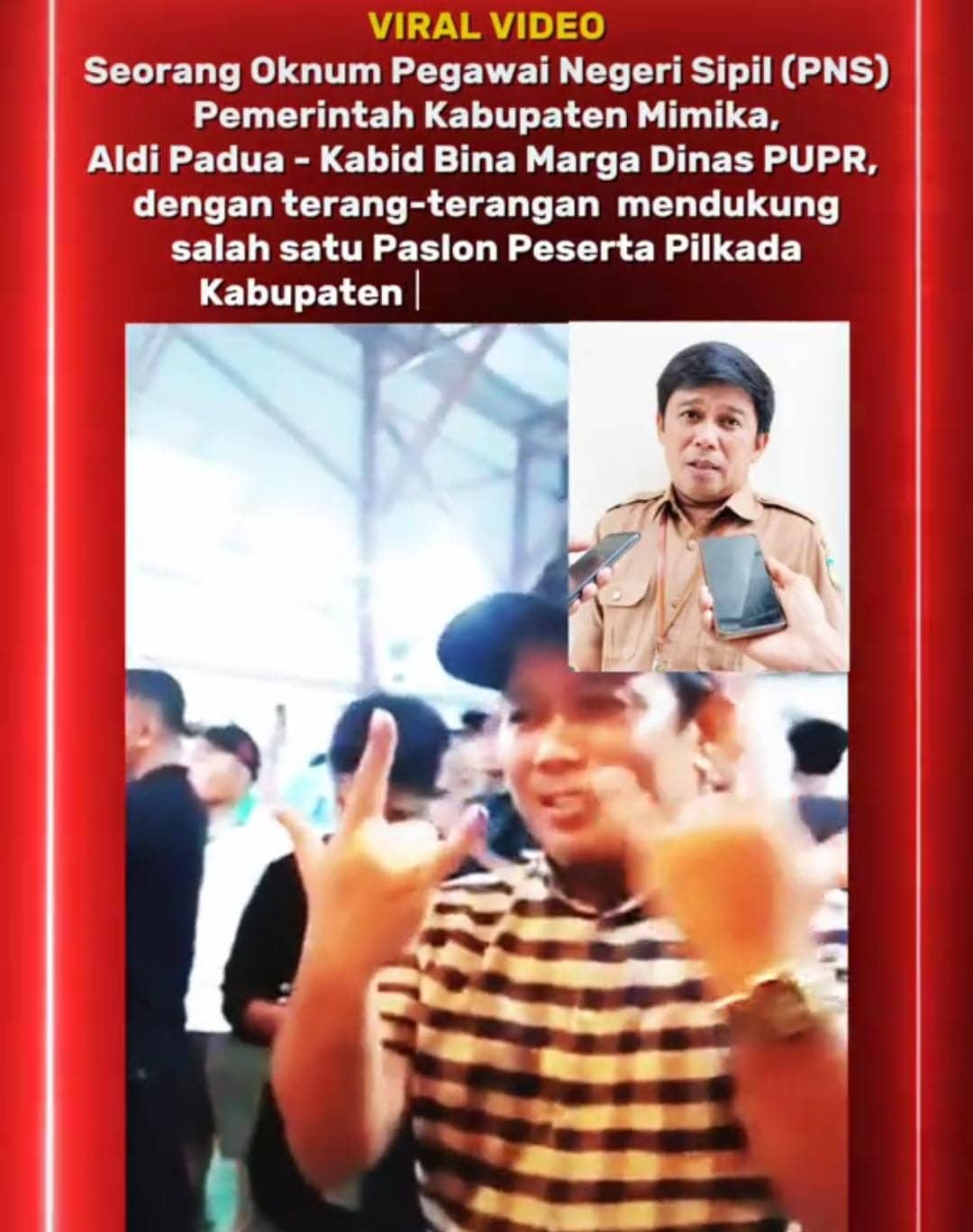 Ilustrasi berita Mimika: Terseret Kasus Korupsi Agimuga, Video Lawas Aldi Padua Rayakan Kemenangan "PHP" Pilkada Mimika Kembali Viral