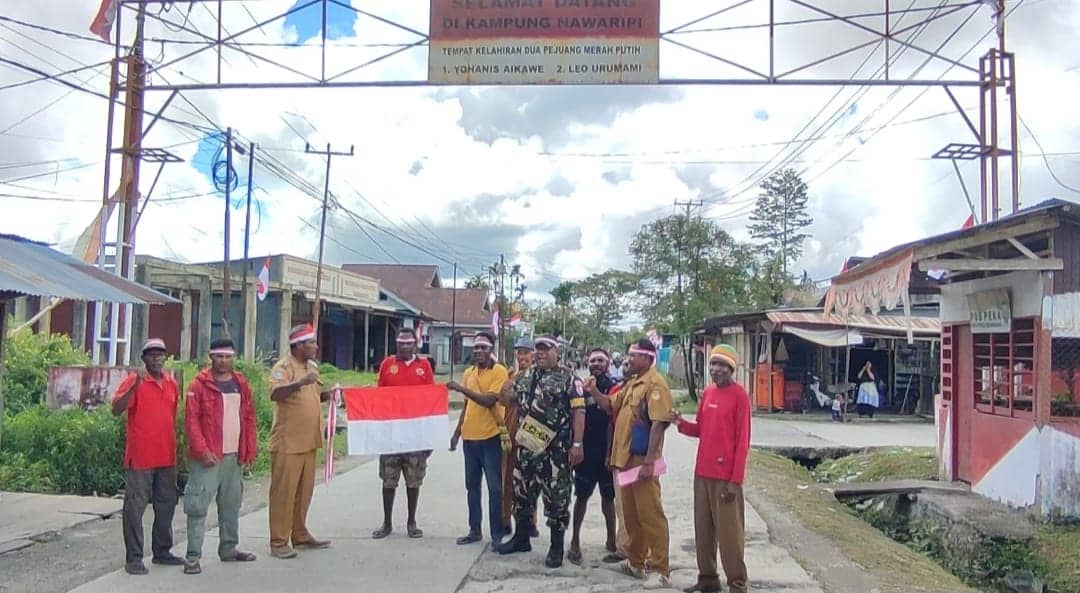 Ilustrasi berita Mimika: Peringati HUT RI ke-80, Kampung Nawaripi Kibarkan 3.000 Bendera Merah Putih