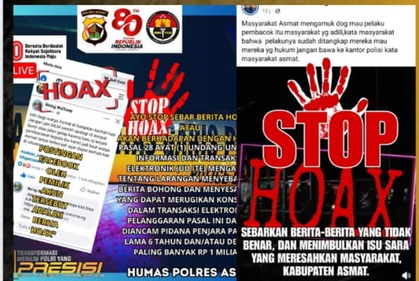 Ilustrasi berita BERITA UTAMA: Hoax !! Pembacokan Ibu Hamil di Agats, Polisi Nyatakan Penyebar Berita Bohong Akan Berhadapan dengan Hukum