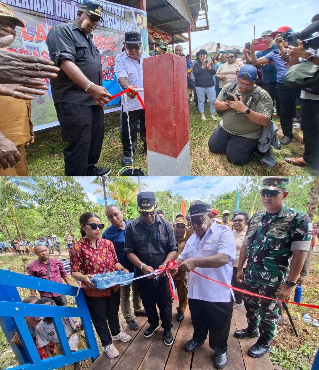 Ilustrasi berita Mimika: Bupati Resmikan Air Bersih Uta, Wabup Kemong Gunting Pita Depot Air Minum dan Perpustakaan