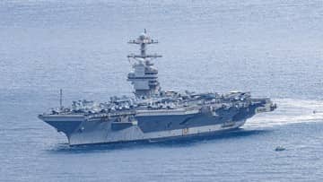 Ilustrasi berita Internasional: AS Tarik Kapal Induk USS Gerald R. Ford dari Timur Tengah setelah Operasi Melawan Iran