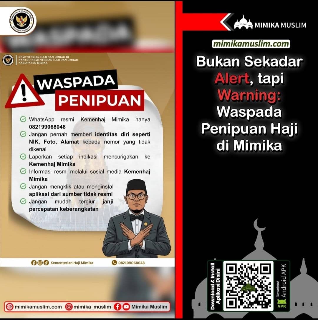 Ilustrasi berita Mimika: Calon Jemaah Haji Jadi Korban Penipuan, Kemenhaj Mimika Imbau Waspadai Penipuan Modus Pembaruan Data