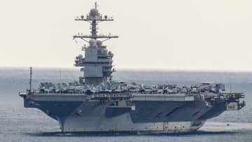 Ilustrasi berita Internasional: Kapal Induk USS Gerald R. Ford Siap Tempur usai Perbaikan Kebakaran