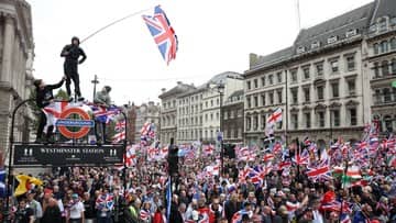 Ilustrasi berita Internasional: Mengenal Makna Slogan 'Unite the Kingdom' dalam Demo Besar London
