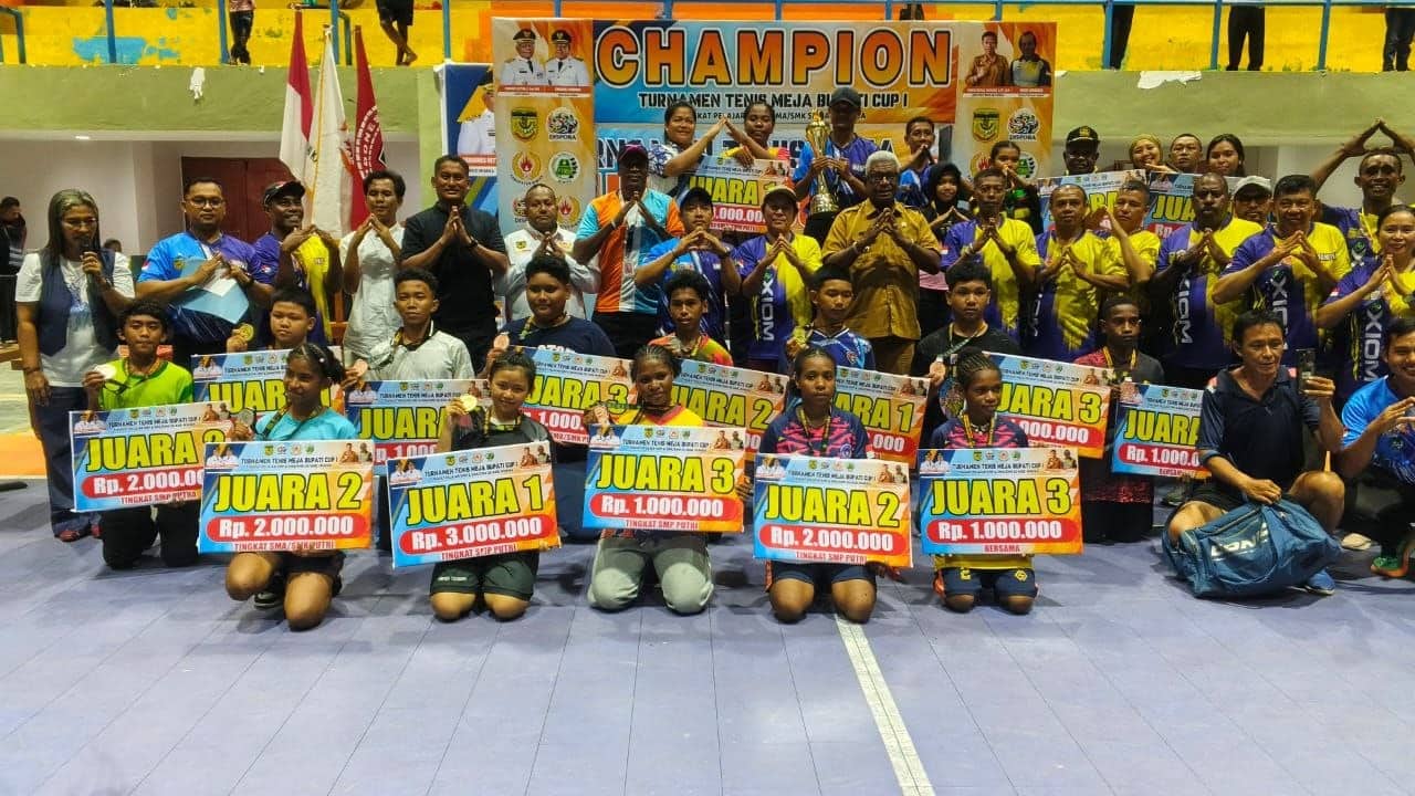 Ilustrasi berita Mimika: Turnamen Tenis Meja Bupati Cup I Resmi Ditutup, Pembinaan Atlet Muda Jadi Fokus Utama di Mimika