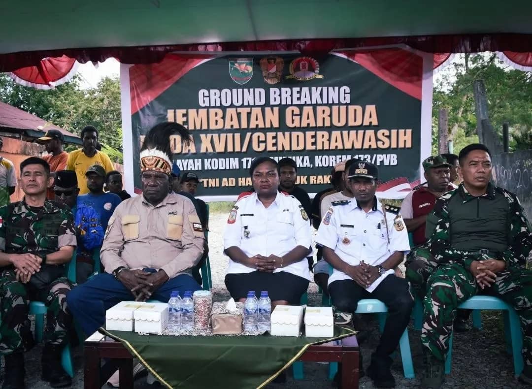 ground breaking Jembatan Garuda oleh Kodim 1710/Mimika