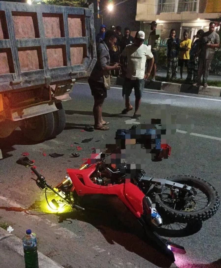 Lakalantas di Jalan Cenderawasih Timika, Rabu (26/8) sekitar pukul 22.30 WIT.