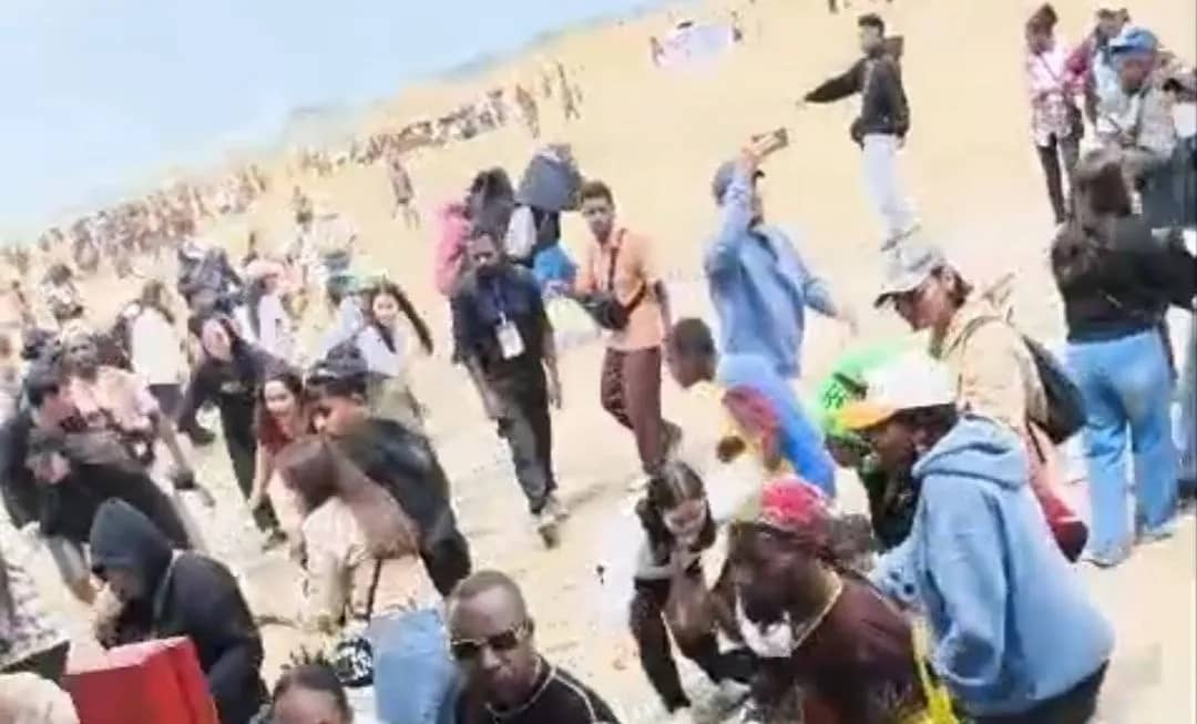 Suasana ketika terjadi penembakan saat pembukaan Festival Lembah Baliem