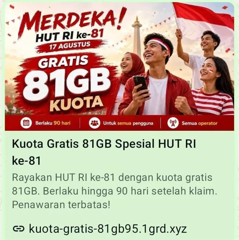skrinshut link yang dibagikan.