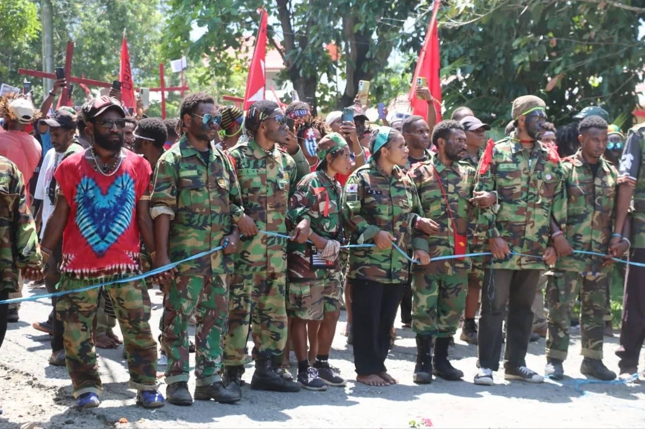 Massa KNPB di Sentani, Jayapura.