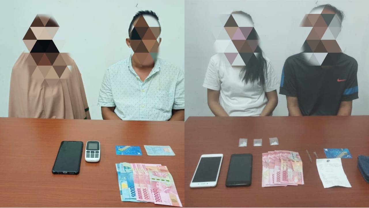 Tersangka dan barang bukti narkoba yang diamankan