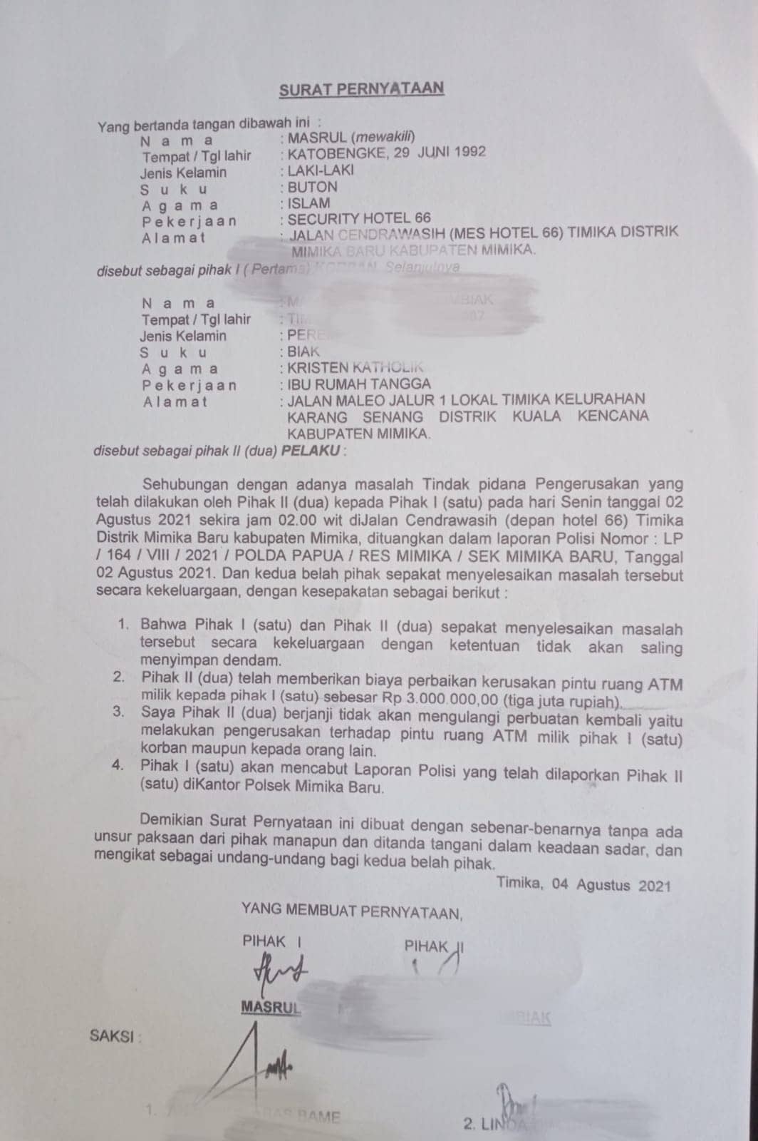Surat pernyataan