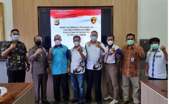 Polda Papua fasilitasi pertemuan terkait pendampingan dana PON XX dan Peparnas XVI di Jayapura