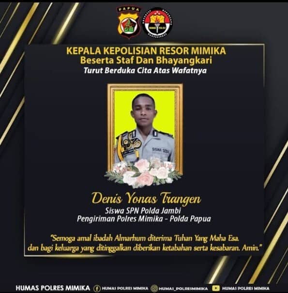 Foto yang diunggah oleh akun instagram humas_polresmimika dan banyak dibagikan di sosial media.