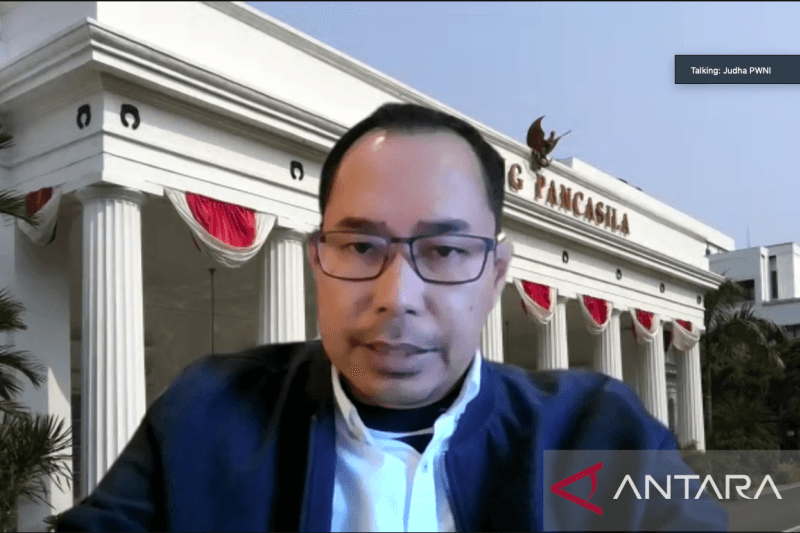 Tangkapan layar Direktur Perlindungan WNI Kementerian Luar Negeri RI, Judha Nugraha, dalam press briefing yang diikuti dari Jakarta, Kamis (17/3/2022).