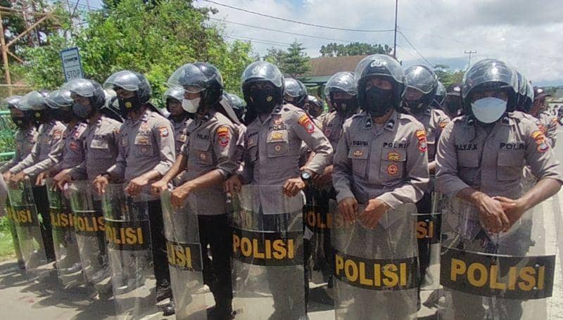Ilustrasi pengamanan terbuka personel Polres Manokwari