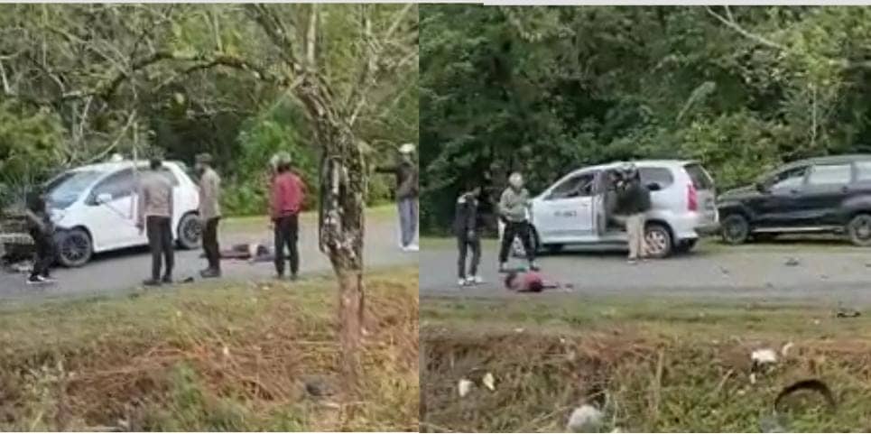 Jenazah dua korban saat kecelakaan.