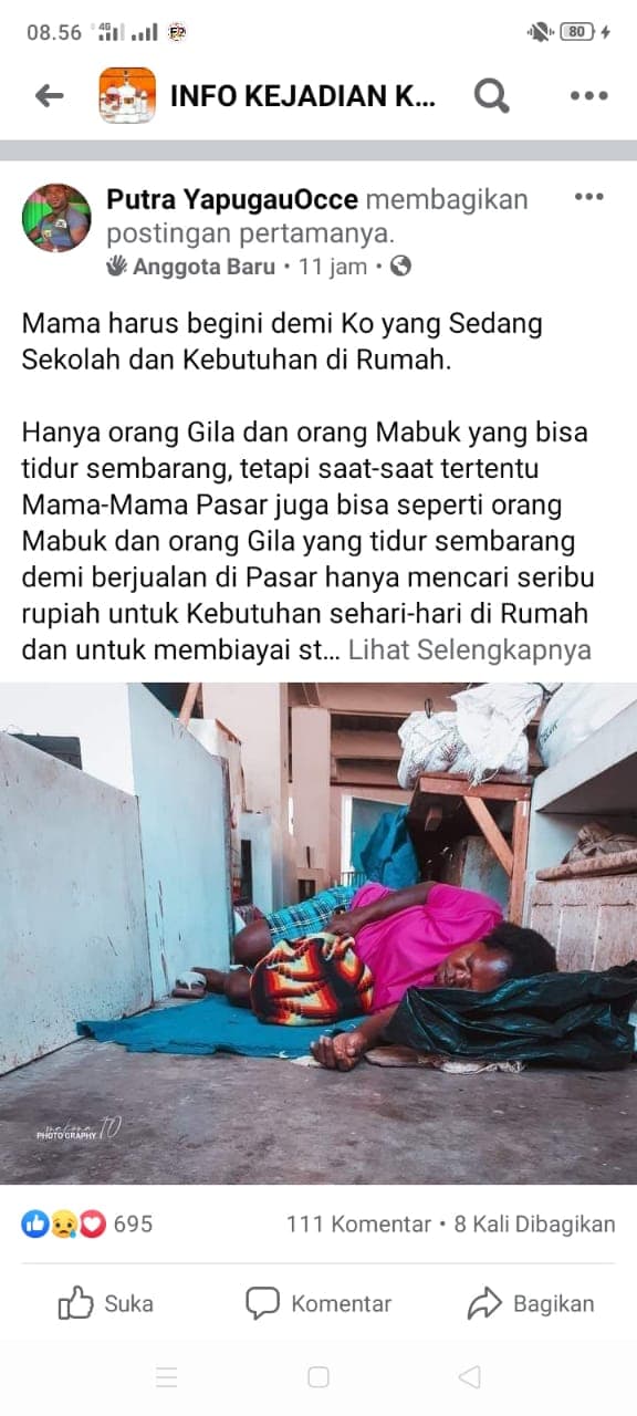 Ilustrasi berita MIMIKA: Viral ! Foto Mama Papua Pejuang Rupiah yang Tertidur di Pasar Timika, Pandu : Ayo Beli Dagangannya