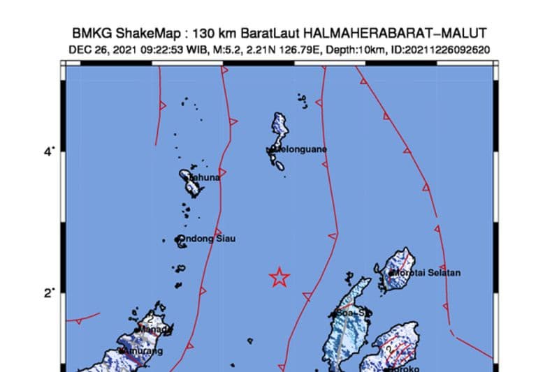 Ilustrasi berita NASIONAL: Gempa Bumi Magnitudo 5,2 Guncang Maluku Utara