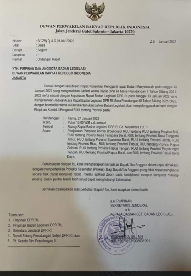 Ilustrasi berita MIMIKA: Hari ini, Provinsi Papua Tengah Dibahas Badan Legislasi Dan Komisi II DPR RI