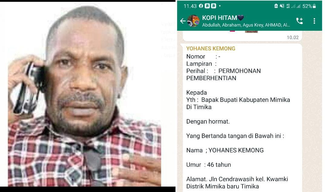 Ilustrasi berita MIMIKA: Stafsus Pecah Kongsi, Juru Bicara Bupati Mimika Tulis Surat Permohonan Pemberhentian Diri Secara Terbuka