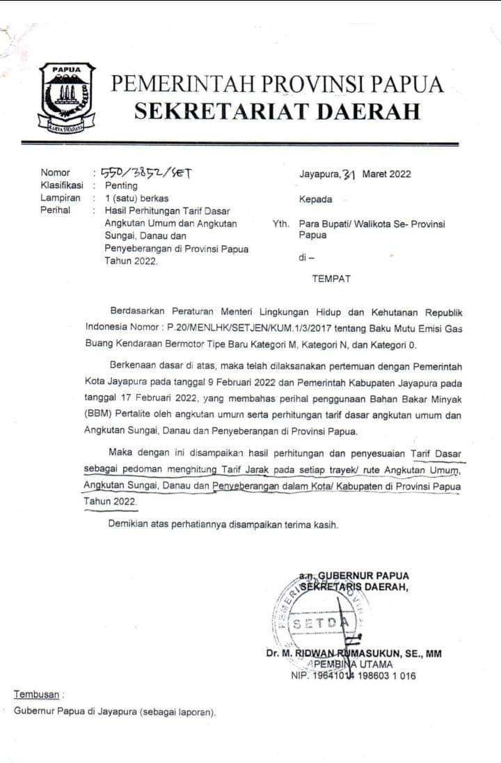 Ilustrasi berita PAPUA: BBM dan Onderdil Naik, Angkutan Umum dan Ojek Diminta Patuhi Ketetapan Tarif Pemerintah Provinsi Papua
