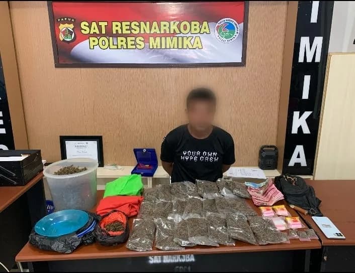 Ilustrasi berita MIMIKA: Grebeg Dua Lokasi, Satresnarkoba Polres Mimika Sita 2,76 Kilogram Ganja dan Tangkap Satu Pelaku