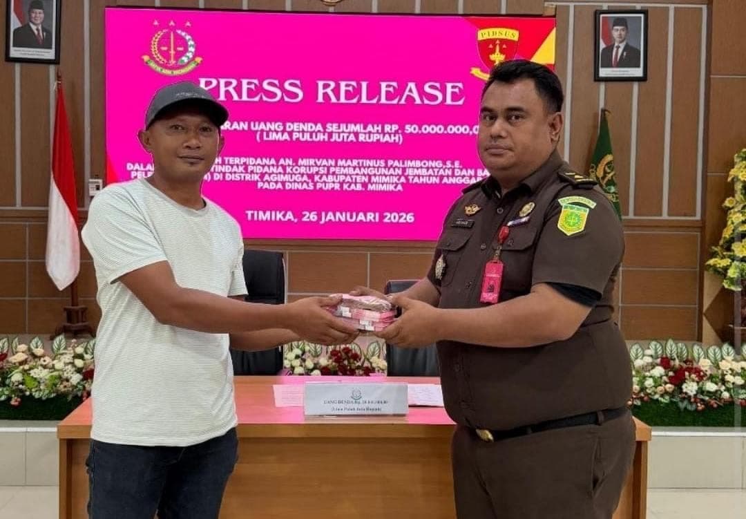 Ilustrasi berita MIMIKA: Kejaksaan Negeri Mimika Terima Pembayaran Denda Korupsi Pembangunan Jembatan Agimuga, Disetor ke Kas Negara