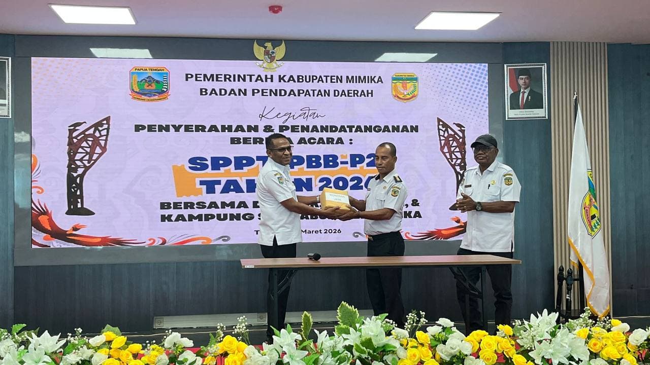 Ilustrasi berita MIMIKA: Bapenda Mimika Serahkan 44 Ribu Lebih SPPT PBB-P2 Tahun 2026, Target Ketetapan Pajak Rp 89,4 Miliar