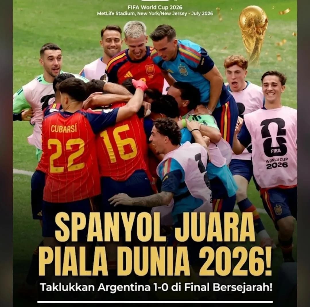 Ilustrasi berita Olahraga: Kalahkan Argentina, Spanyol Juara Piala Dunia 2026