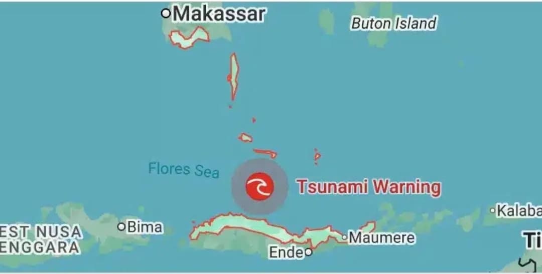 Ilustrasi berita Lingkungan: BMKG Perbarui Parameter Gempa M7,7, Tsunami Terdeteksi di Sikka
