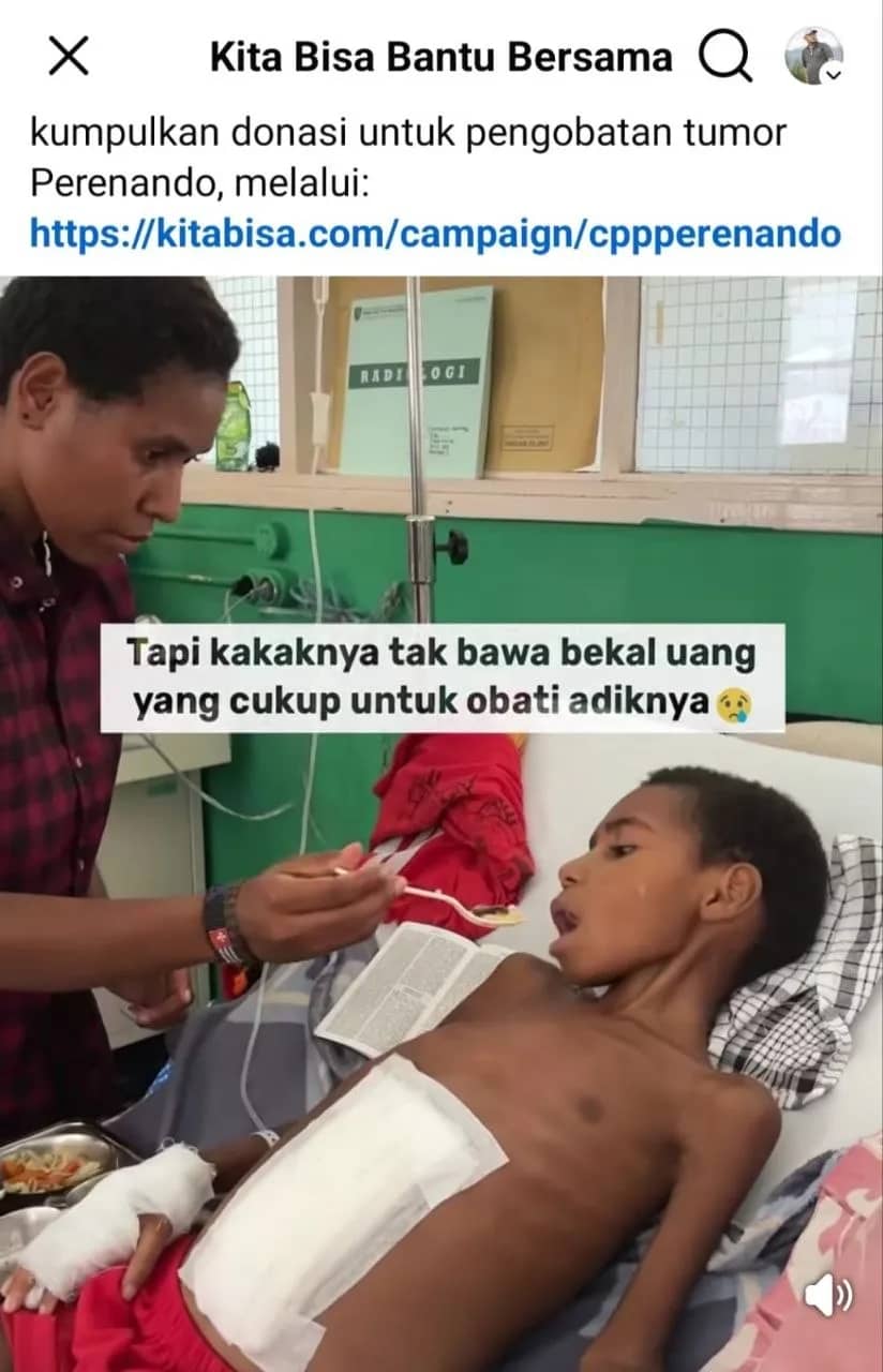 Perenando yang harus berjuang melawan tumor perut